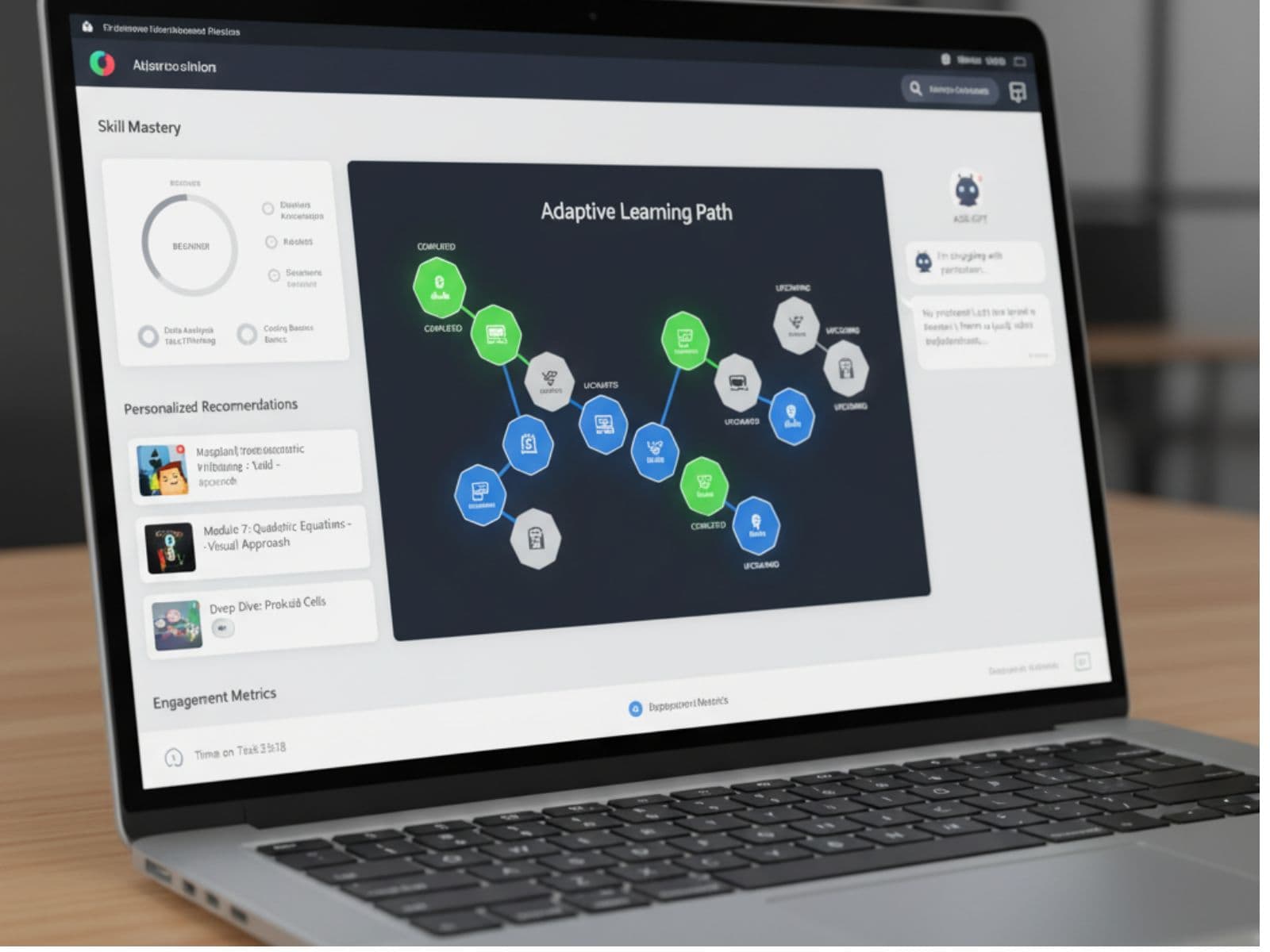 Student using AI-powered personalized learning platform