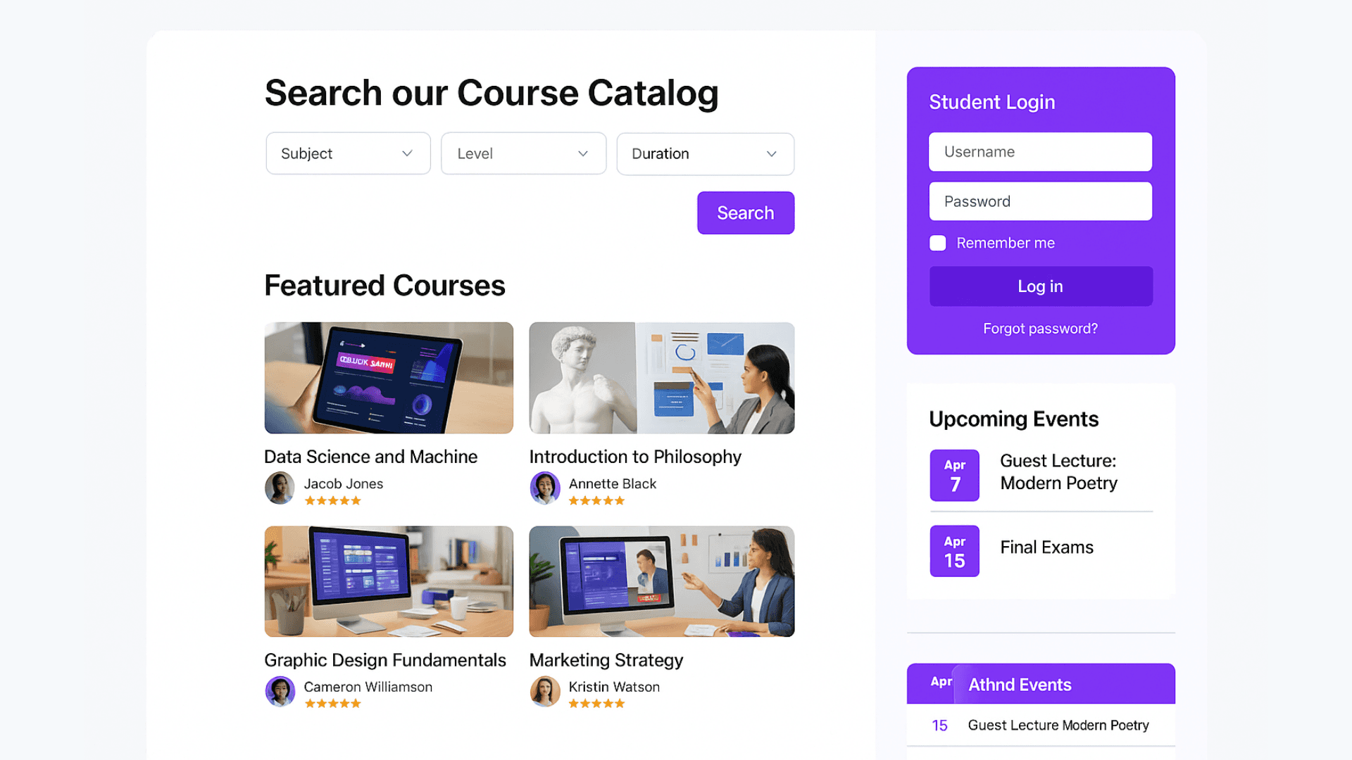 Education & eLearning Suite Homepage Mockup